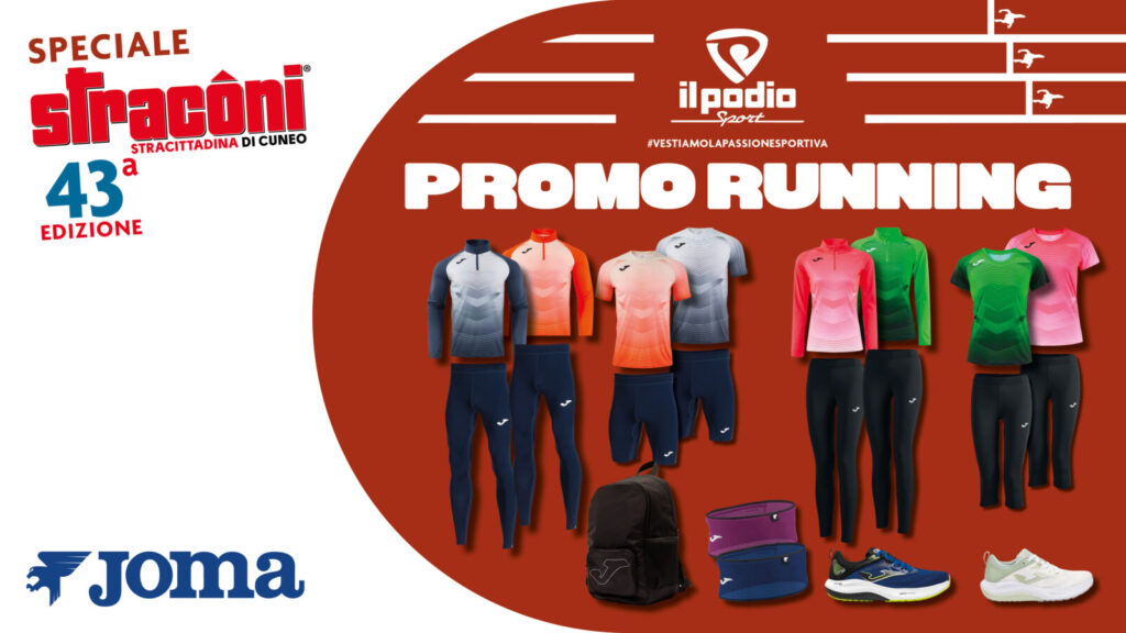 Pronti a correre la STRACONI? La promo 2026 de Il Podio Sport è Joma!