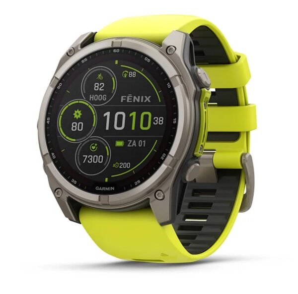 Garmin Fenix® 8 51mm Solar Sapphire Titanium (Yellow / Graphite) con Ricarica Solare