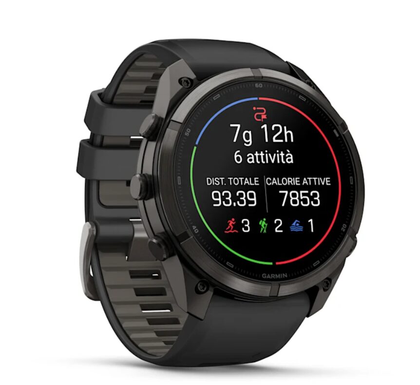 Garmin fēnix® 9 Pro 51mm AMOLED Smartwatch GPS Multisport Outdoor – Titanio DLC Carbon Gray (Cinturino Silicone Black/Pebble Gray) - immagine 3