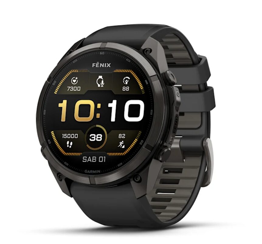 Garmin fēnix® 9 Pro 51mm AMOLED Smartwatch GPS Multisport Outdoor – Titanio DLC Carbon Gray (Cinturino Silicone Black/Pebble Gray)