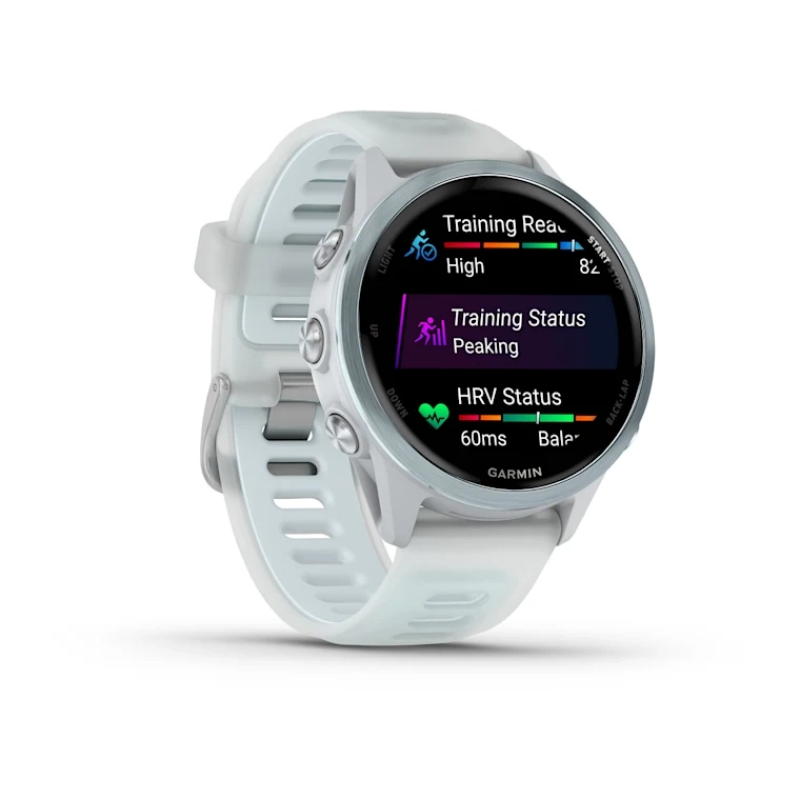 Garmin Forerunner® 570 42mm AMOLED (Whitestone / Cloud Blue Band) - immagine 2