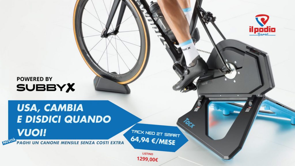 Inverno in sella con i rulli TACX Neo 2T Smart a 64,94€/mese con Subbyx e Il Podio Sport