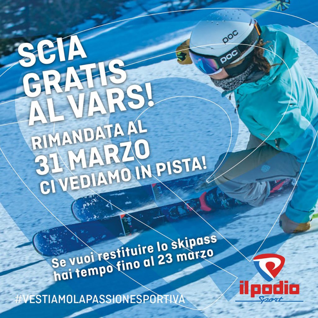 Il 31 marzo con il Podio Sport si scia gratis!